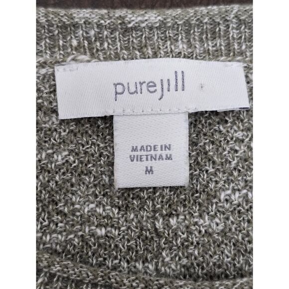 J Jill Pure Jill Easy Sweater Tunic Caper/White Knit Fall Essentials Size M - Picture 5 of 10